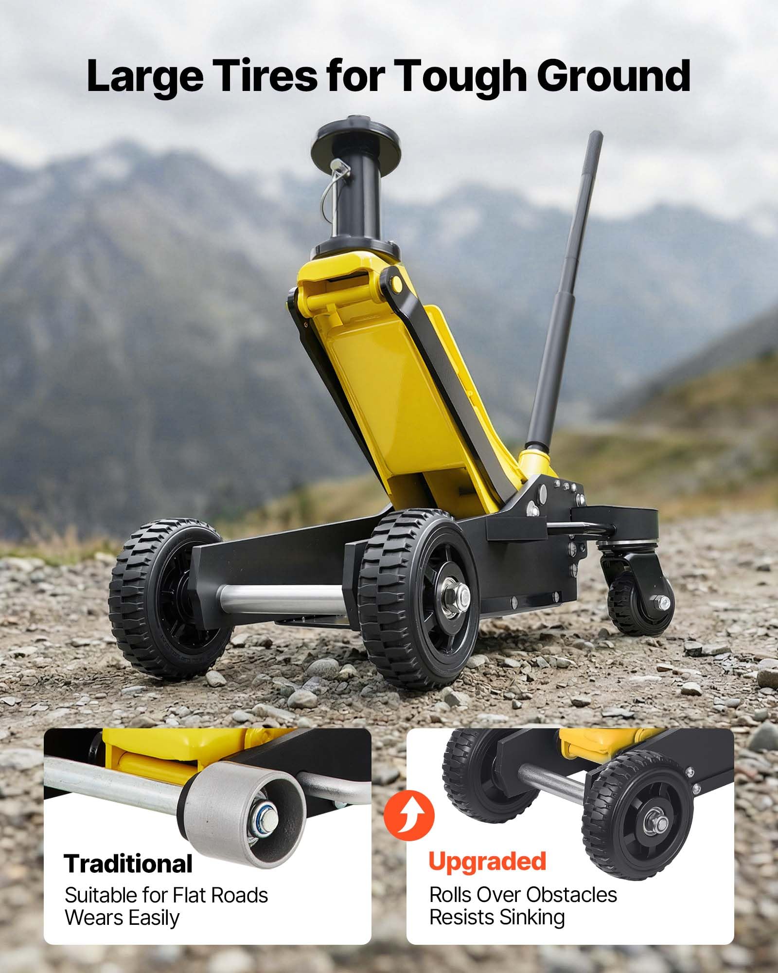 VEVOR Cric Idraulico a Carrello 3 Tonnellate in Alluminio e Acciaio, Cric Idraulico da Pavimento a Doppio Pistone, Altezza di Sollevamento 150-745 mm, Multiuso per Auto Sportivo, Moto, SUV e Camion