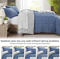 Vista 82 de satisomnia Queen Comforter Set Grey, Soft Seersucker Comforters Queen Size Bed, 3 Pieces Lightweight Down Alternative Bedding Comforter Full Sets