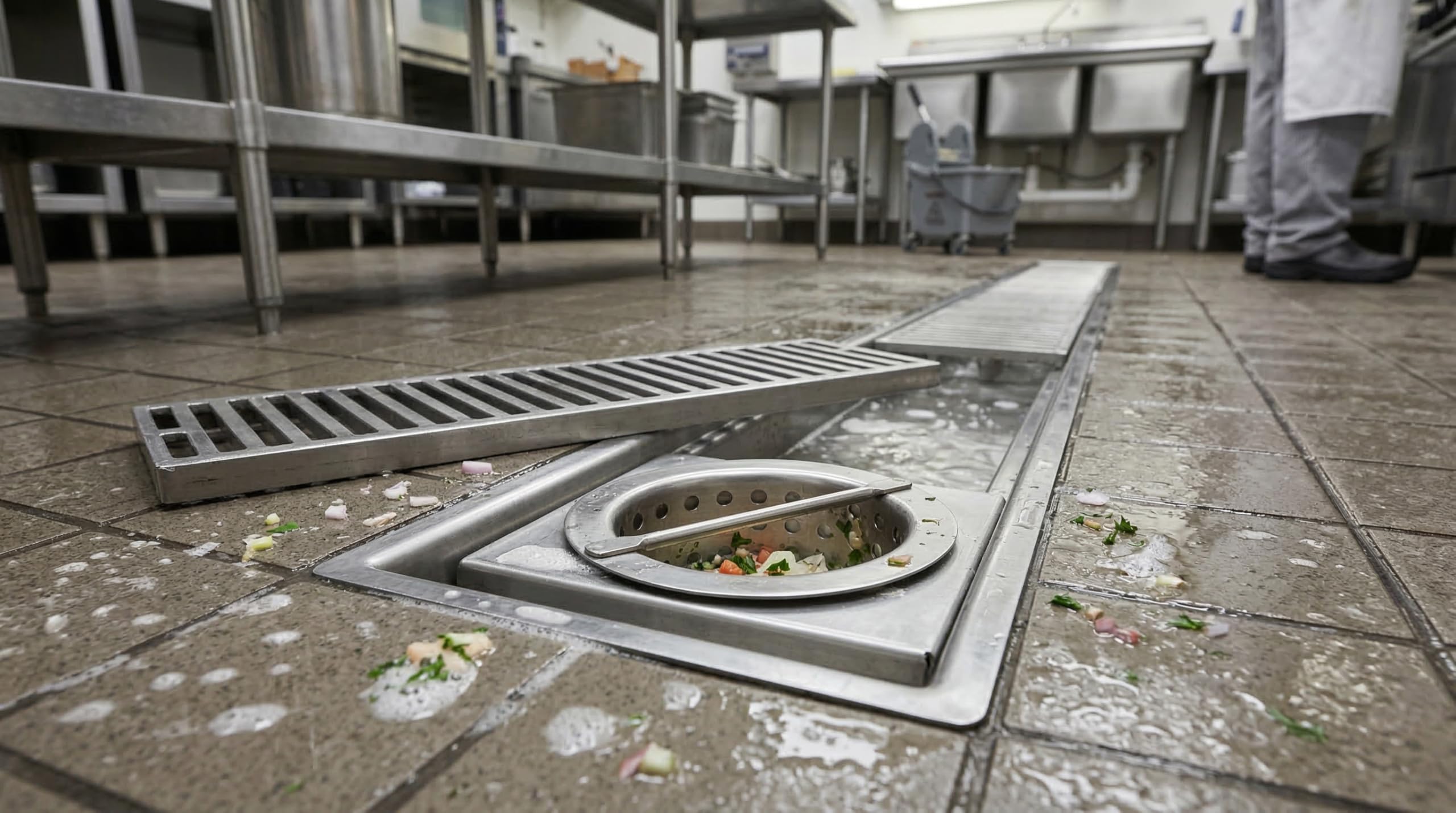 Canasta de drenaje de acero inoxidable de 5 pulgadas con asa, colador de desechos de drenaje de piso comercial para desagües de cocina de restaurante, inserto de filtro de drenaje extraíble