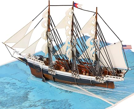 Sailboat Pop Up Fathers Day Card for Men, 3D Ship, Ocean, Handmade Birthday Card, Ideal Gift for Fathers Day, Retirement, Friendship for Dad, Husband, Grandfather, Men, Coworker, Boaters,Ocean Lovers