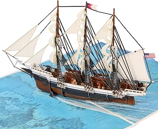 Sailboat Pop Up Birthday Card for Men, 3D Ship, Ocean, Handmade Birthday Card, Ideal Gift for Father's Day, Retirement, Friendship for Dad, Husband, Grandfather, Men, Coworker, Boaters,Ocean Lovers