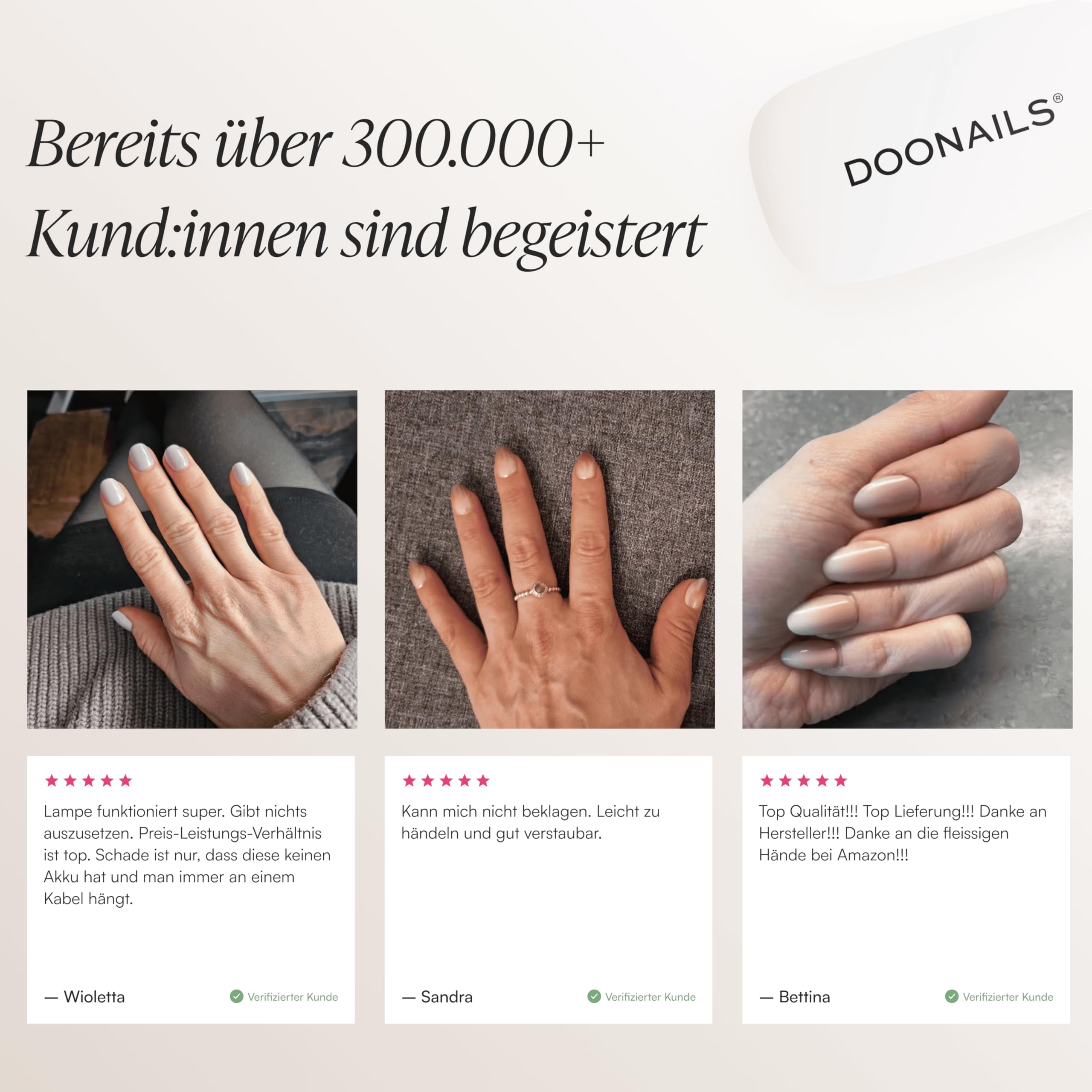 DOONAILS – UV Lampe für Gelnägel mit LED - Nagellack UV Lampe für Gel Strips Maniküre – Nagellampe USB-C Kabel Kabelanschluss & Eingebautem Timer - Kompakt und perfekt für Zuhause & unterwegs - Weiß