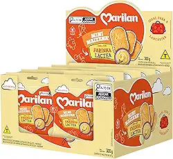 Biscoito Mini Maizena Marilan Farinha Láctea Sachê 30g Display Com 10 Pacotes