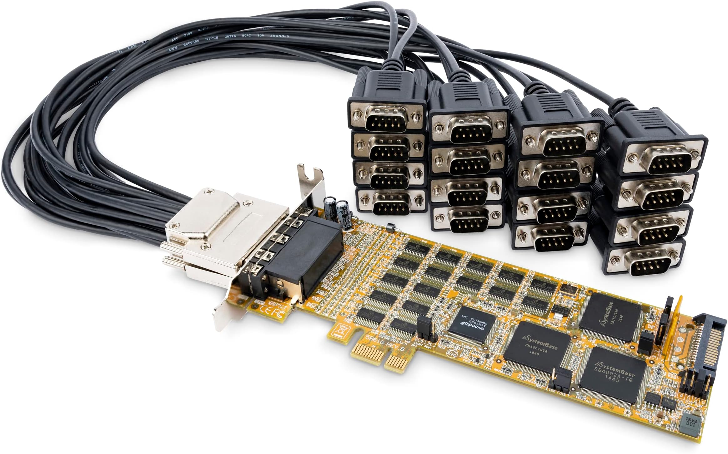 PCI Express Serial Card 16 DB9 RS232 Ports