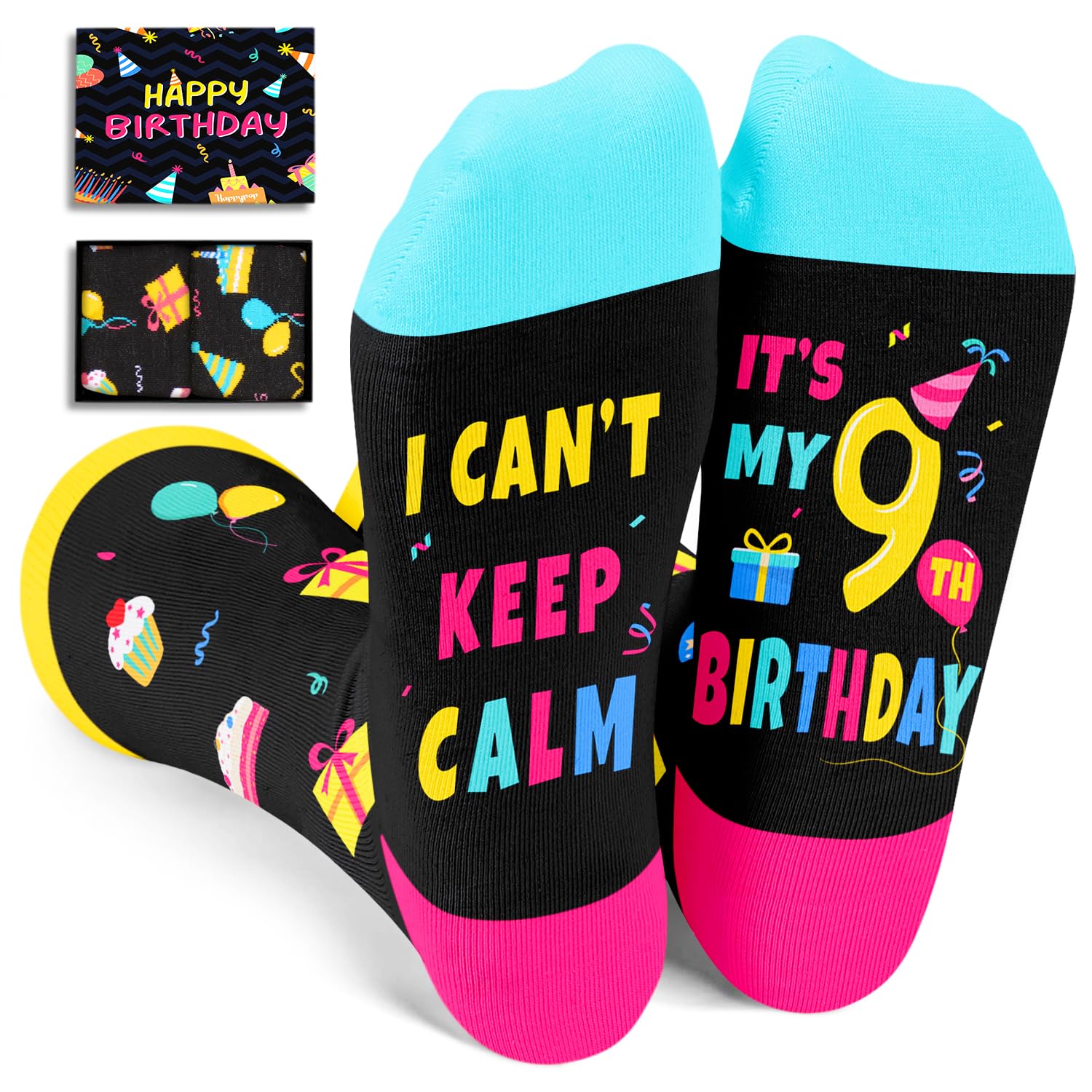 HAPPYPOP 5-12 Year Old Birthday Gifts Ideas Socks - Gifts for Tween Girls Boys Age 5-12, Birthday Gifts for Kids with Box