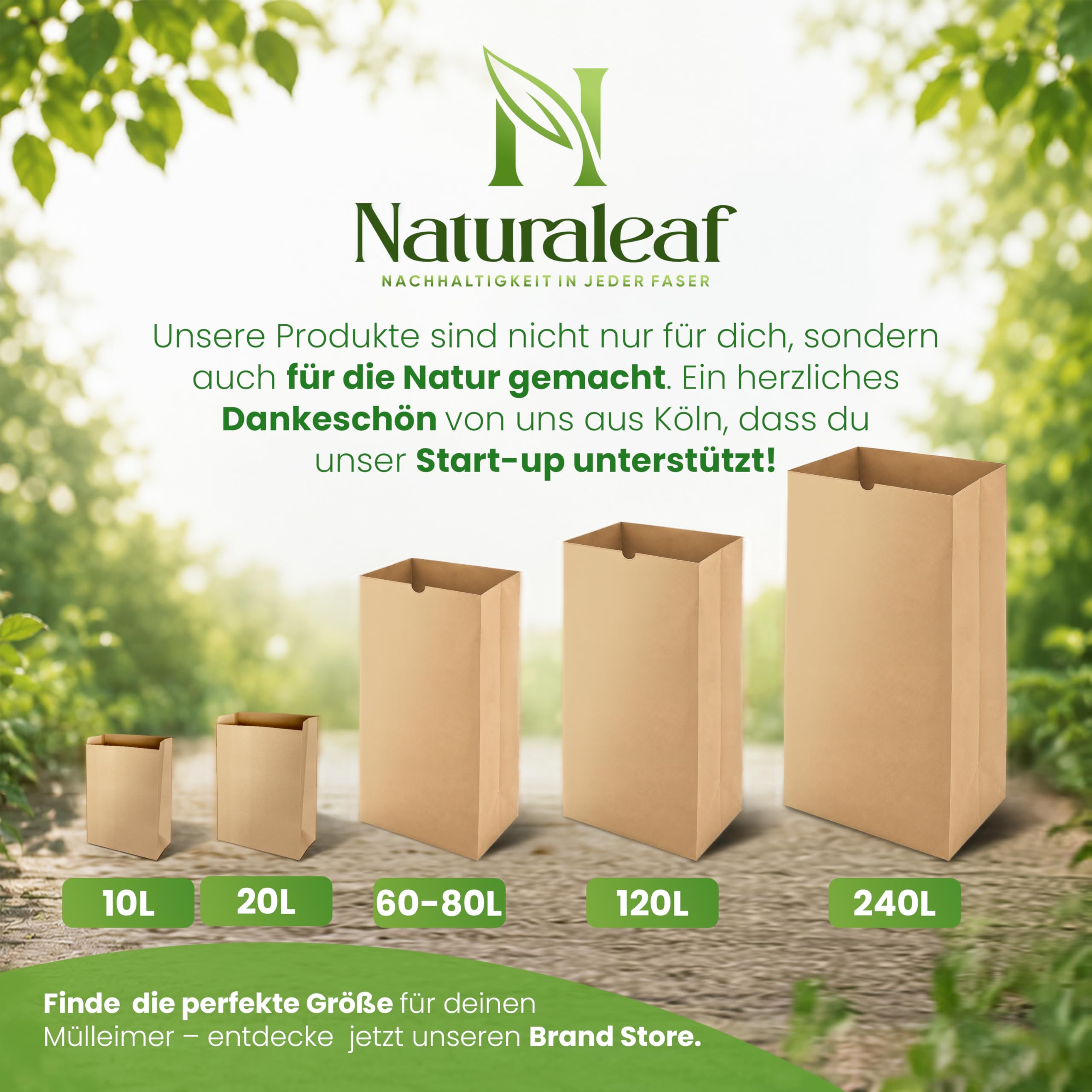 Biomüllsäcke 240L | 10 Stück | Biotonnenmüllsäcke mit optimaler Stärke & Haltbarkeit | Unsere nachhaltige Entsorgungslösung hält deine Biomülltonne madenfrei und sauber