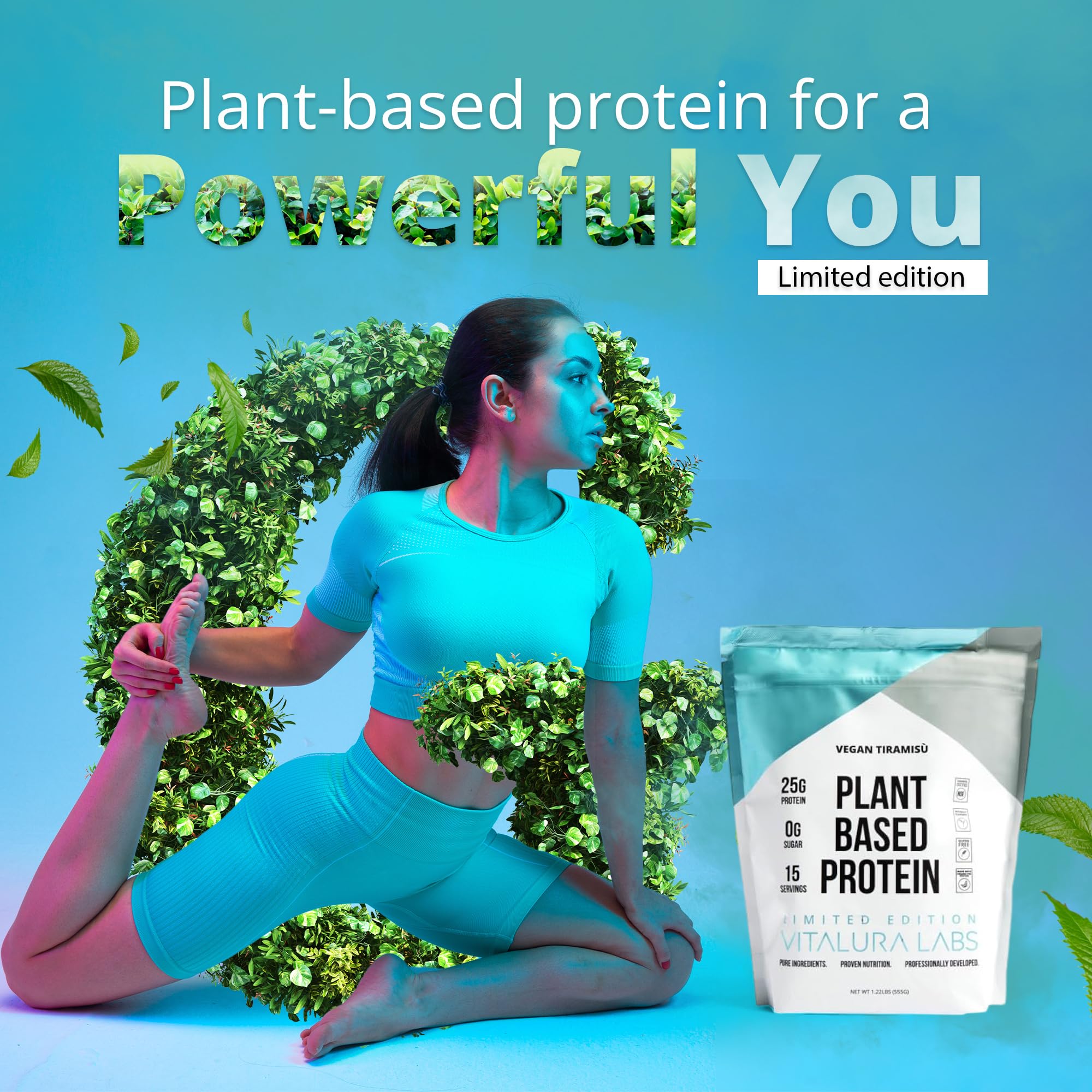 Plant-Based Protein Powder – Vegan Protein Powder Made from Pea, Rice & Pumpkin - No Added Sugar - No Artificial Ingredients - Tiramisu - 15 Servings
