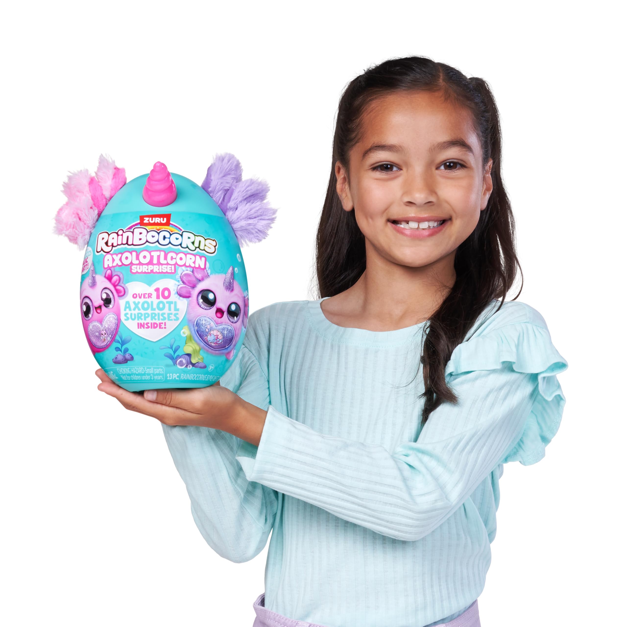 Rainbocorns Axolotlcorn Surprise by ZURU, Collectible Plush Toy for Girls 3+, Candy, 7.64 x 5.83 x 4.8 inches - Image 4