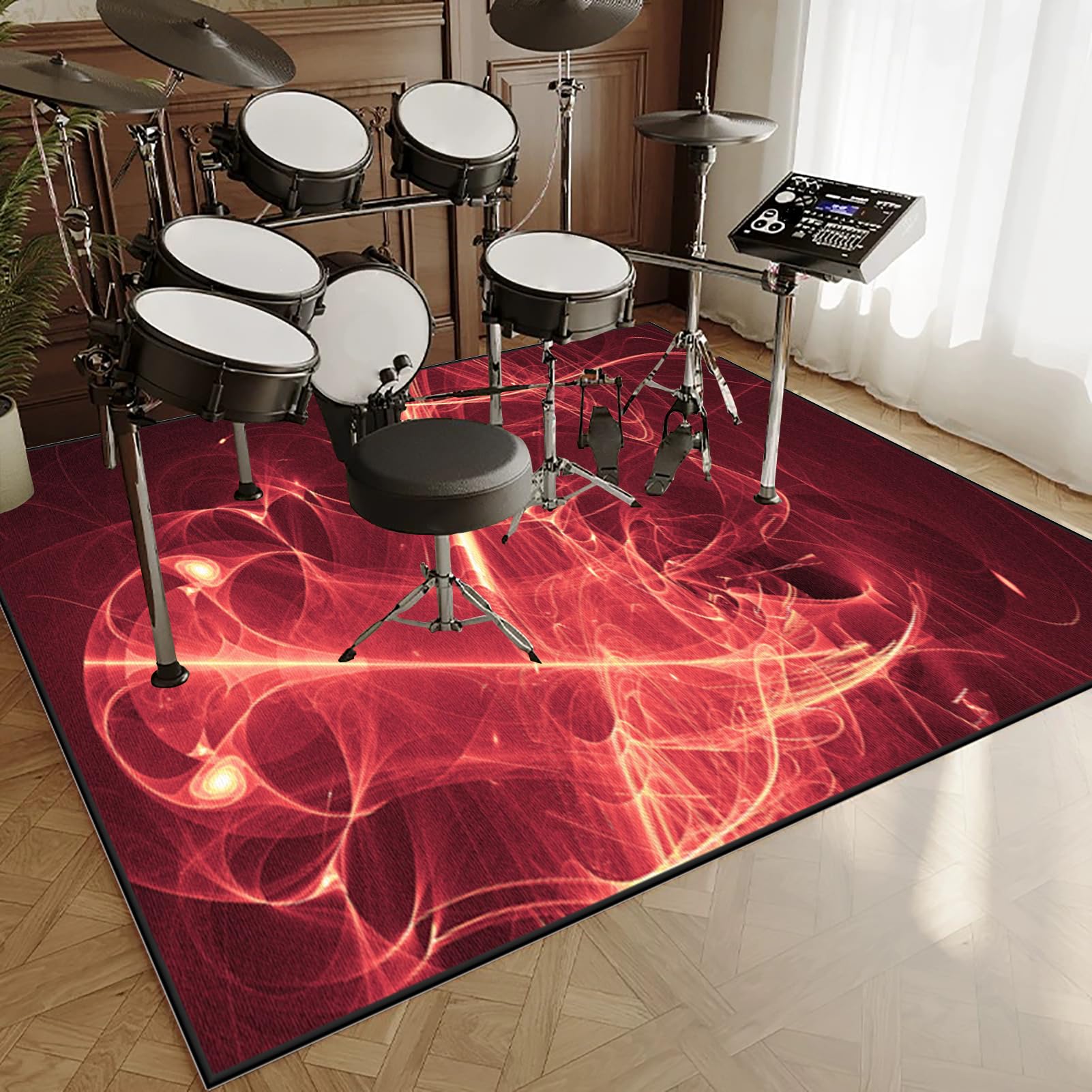 Dywaniki akustyczne dźwiękoszczelny dywan bębnowy 120 x 80 cm mata do perkusyjnych perkusyjnych profesjonalnych jazzowych do bębna bębna akustycznego bębna i innych instrumentów