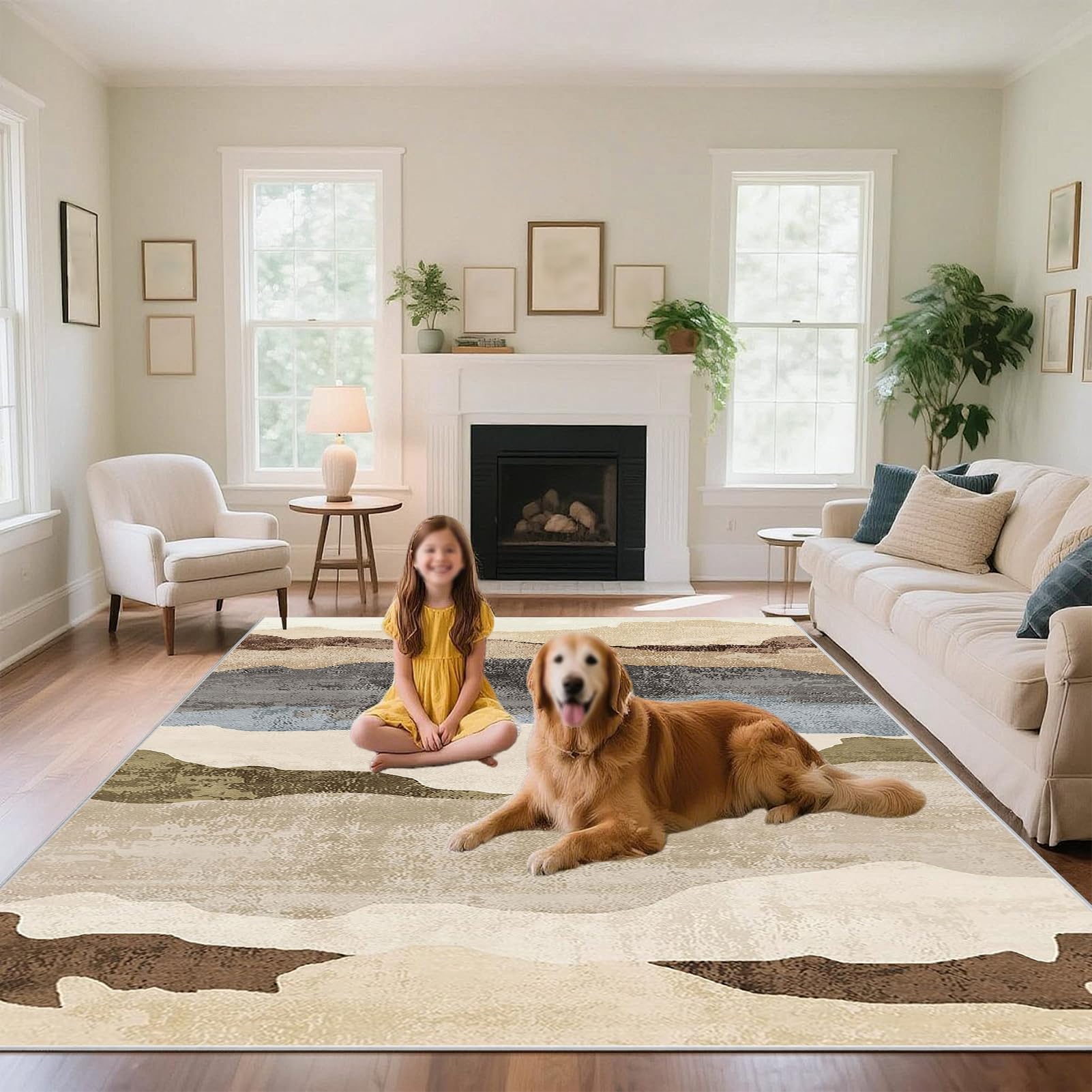 Tapis de salon moderne antidérapant pour en finir avec les glissades
