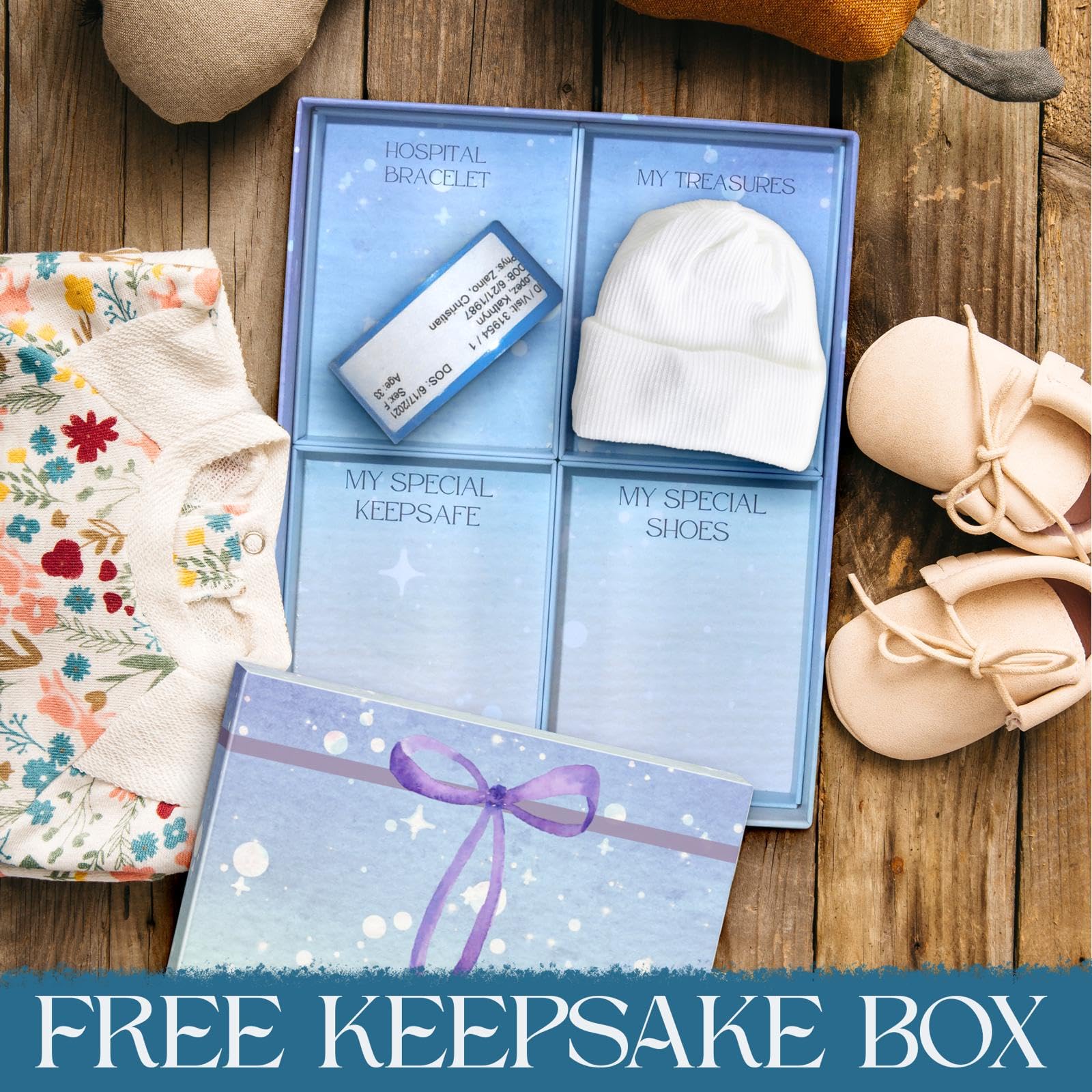 Baby Memory Book Keepsake Box For Baby Girl Or Boy Baby Book From Birth To Age 5 Gender Neutral Baby Photo album Stickers To Personalize The Baby´s Name Baby Books For Shower Gift