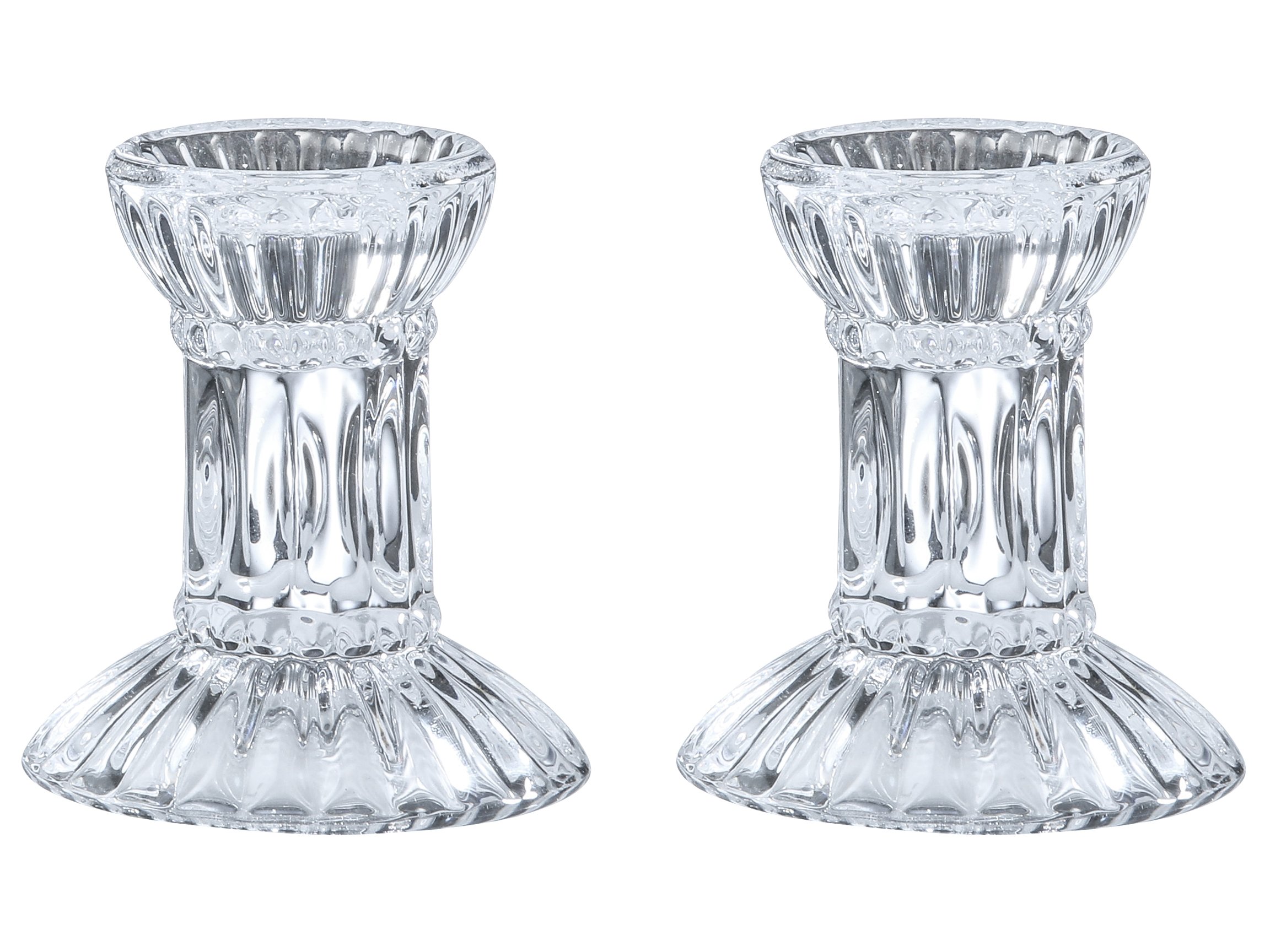 Buy Round Base Crystal Candlesticks 2 Pack Set Pair of 3 Inch Round