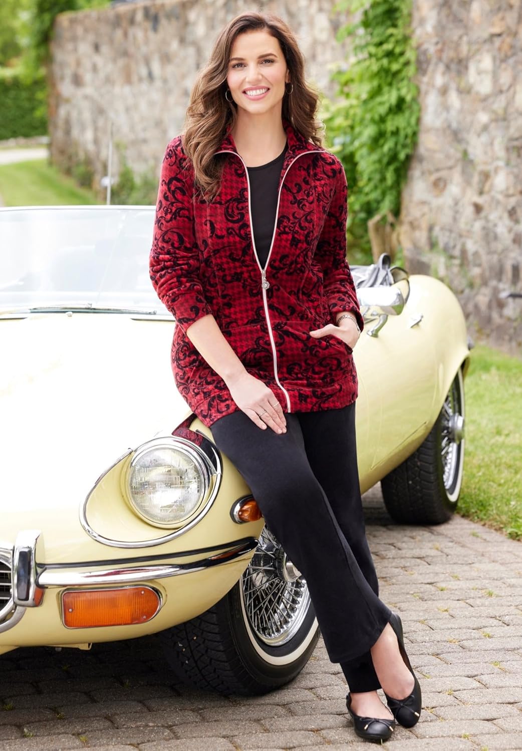 Women's Plus Size Cozy Velour Jacket