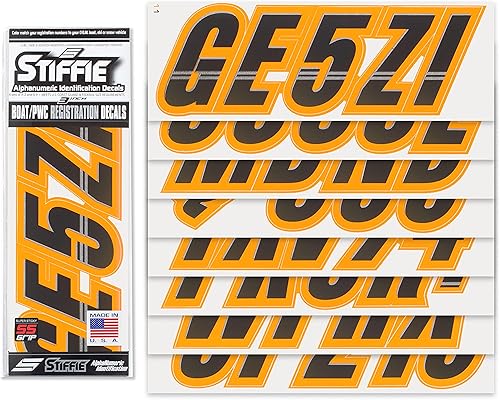Miniatura 2 de Stiffie Techtron - Calcomanías de identificación alfanuméricas, adhesivos de números de registro para mar-Doo Spark, botes inflables, costillas,