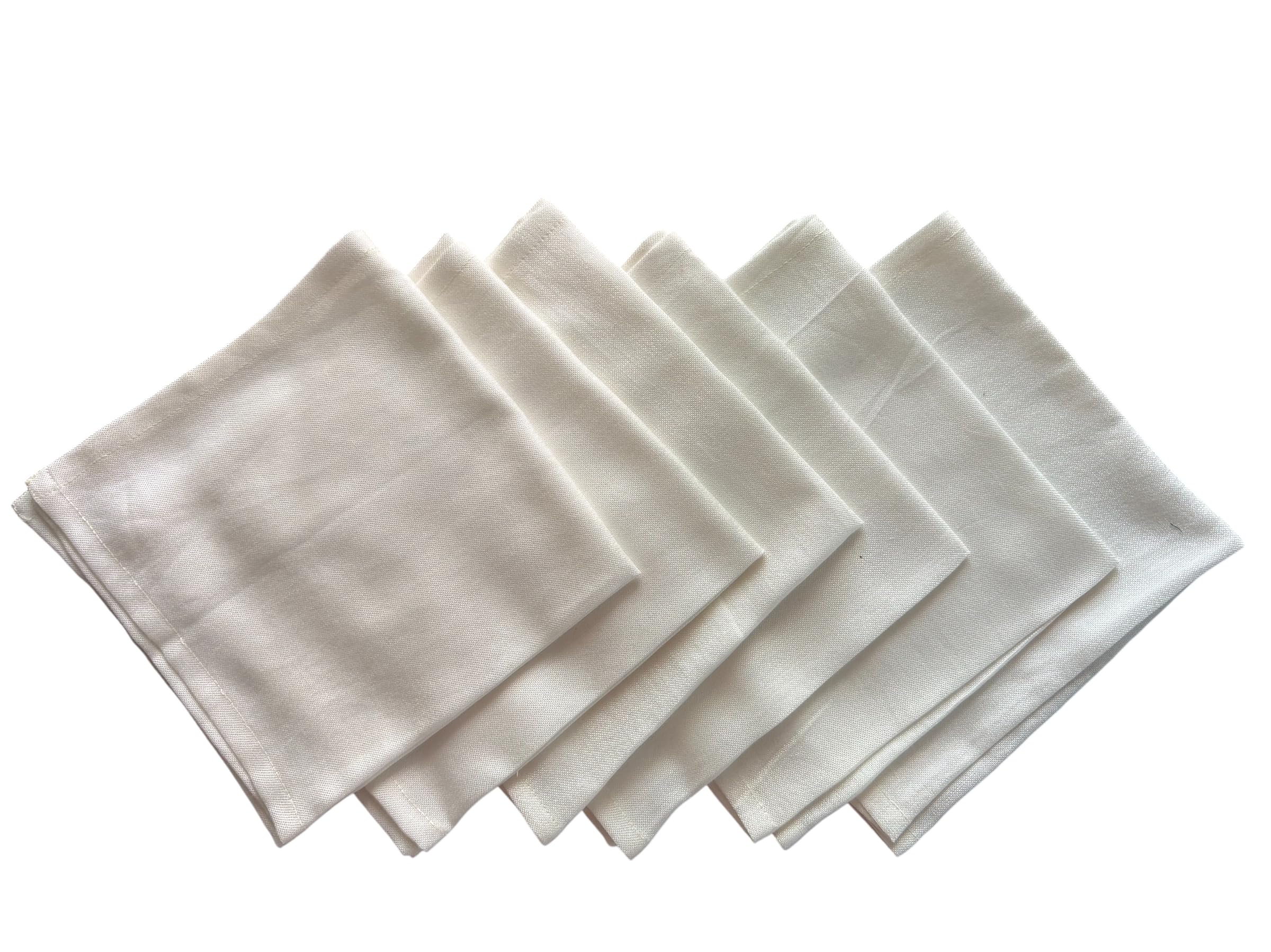 Ornamelz - Bamboo Cotton fabric - Handkerchiefs/Hankies/Pocket square - Premium ultra soft - off white color - Ideal to infants/babies/kids - Size 33 x 33 cm (Plain, 6)-image-47