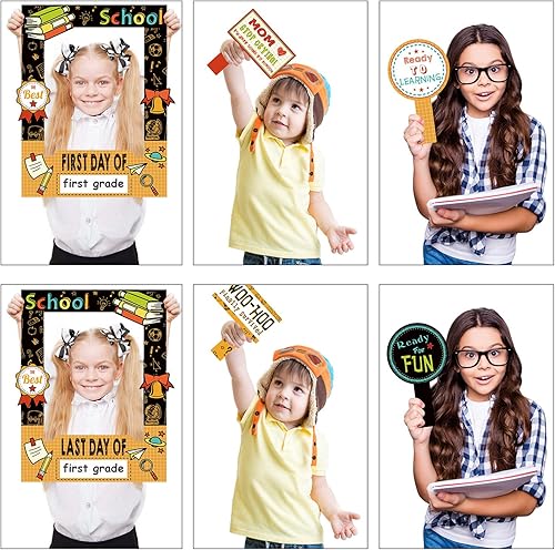 Miniatura 9 de Marco de fotos para fiesta de regreso a clases, suministros de fiesta, escuela, bienvenida, cabina de fotos para el primer día de escuela, marco de