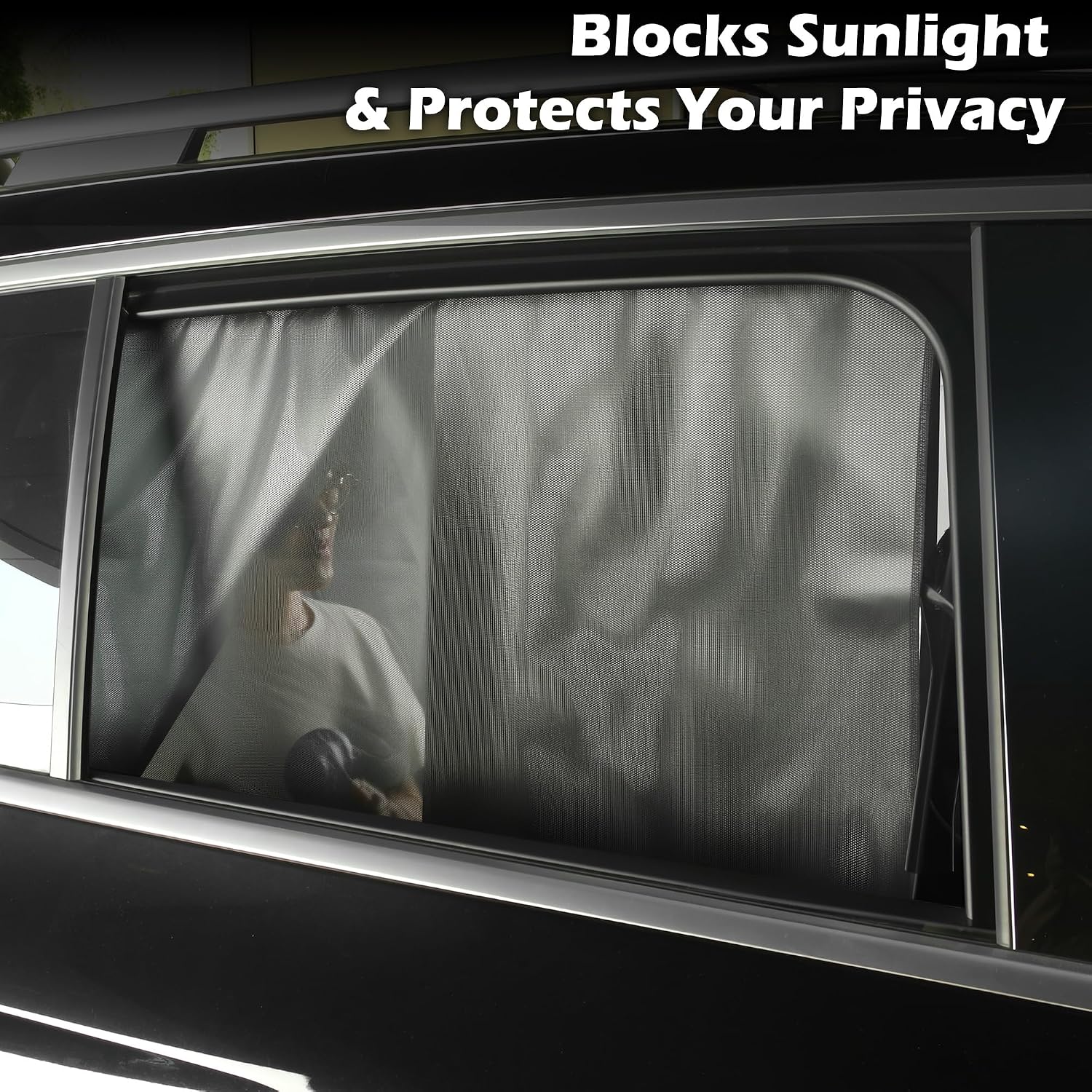 Car Window Shades, 2 Pack Magnetic Double Layer Side Window Sun Shade, UV Protection Car Curtains, Full Covers/Half Shade Window Sunshade for Baby Family Protection