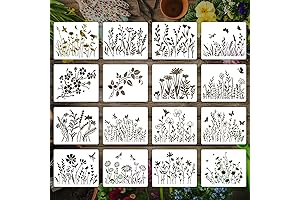 16 Pieces Wildflower Garden Stencils for Endless Springtime Creativity