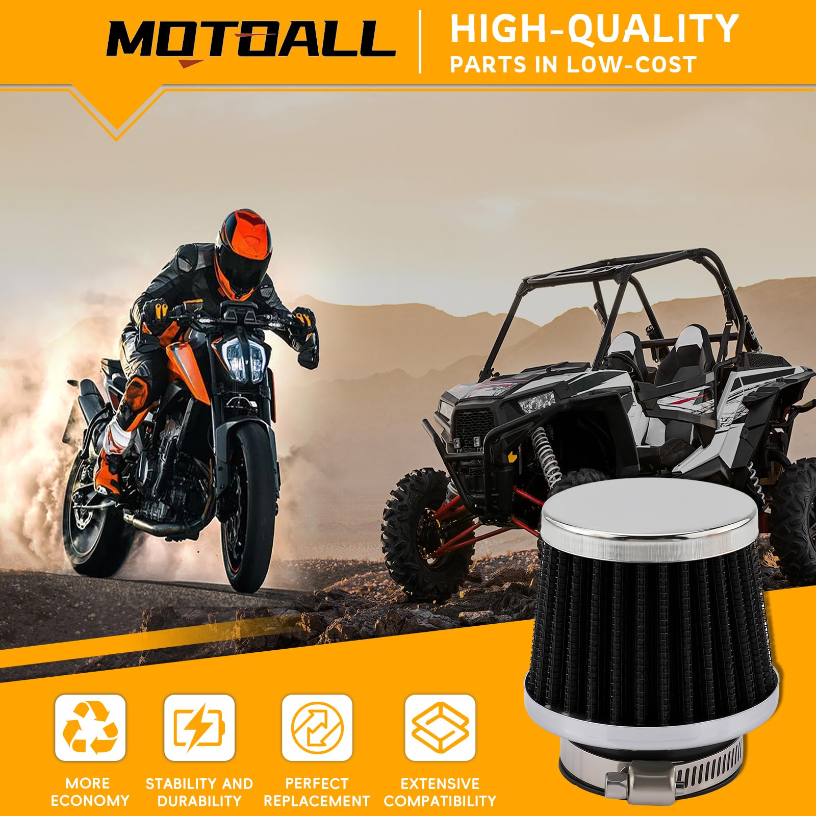 MOTOALL Filtro de aire de 28 mm de diámetro interior de 28 mm para moto de cross de 50 cc 90 110 125 cc para Honda Taotao Scooter