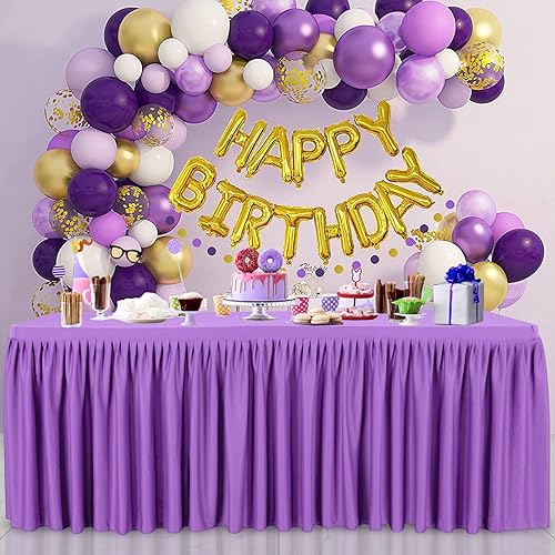 Miniatura 7 de Manteles de elastano morado para mesas rectangulares de 6 pies con parte trasera abierta, funda elástica de poliéster para fiestas, bodas, banquetes