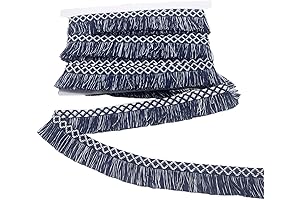 6 Yards Vintage Denim Trim Fringe Tassel Ribbon: Elevate Your Style
