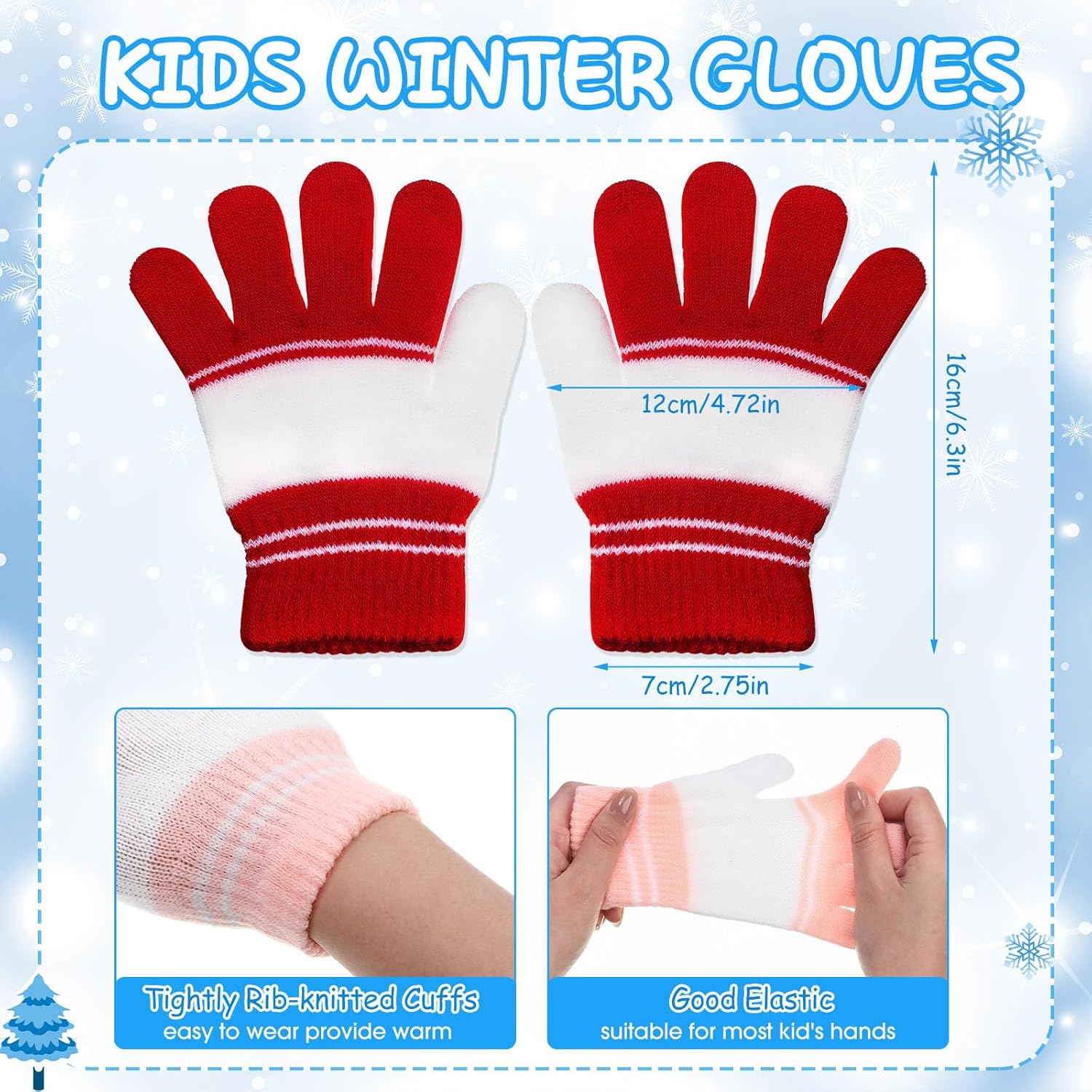 Chuarry 144 Pcs/ 72 Sets Kids Winter Hats and Gloves Bulk, Knit Hat Gloves Pack Unisex Winter Gift for Boys Girls Donation - Image 2