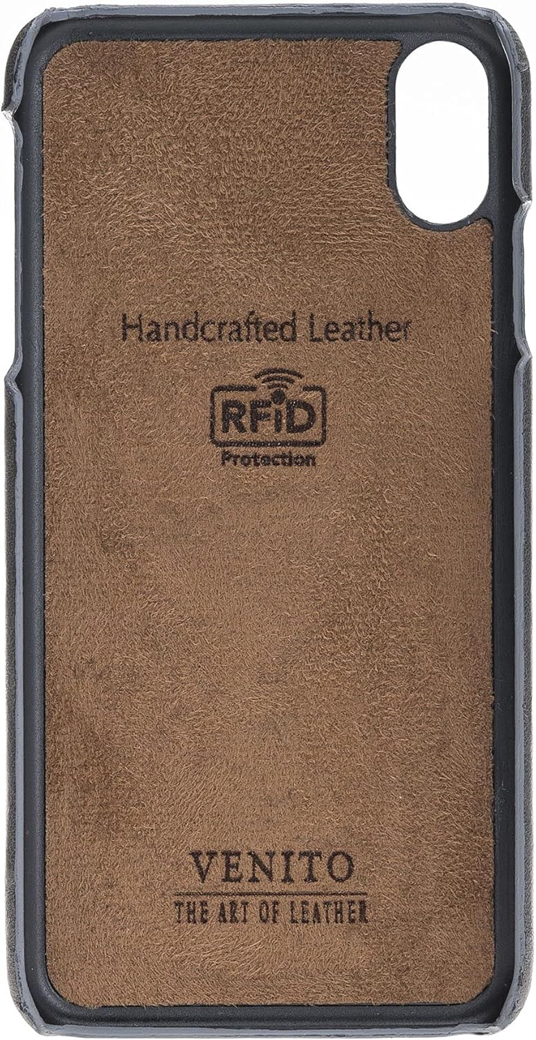 Venito Florence Leather Wallet Phone Case Compatible with iPhone Xs Max - Extra Secure with RFID Blocking - Detachable Phone Wallet (Ashy Gray)