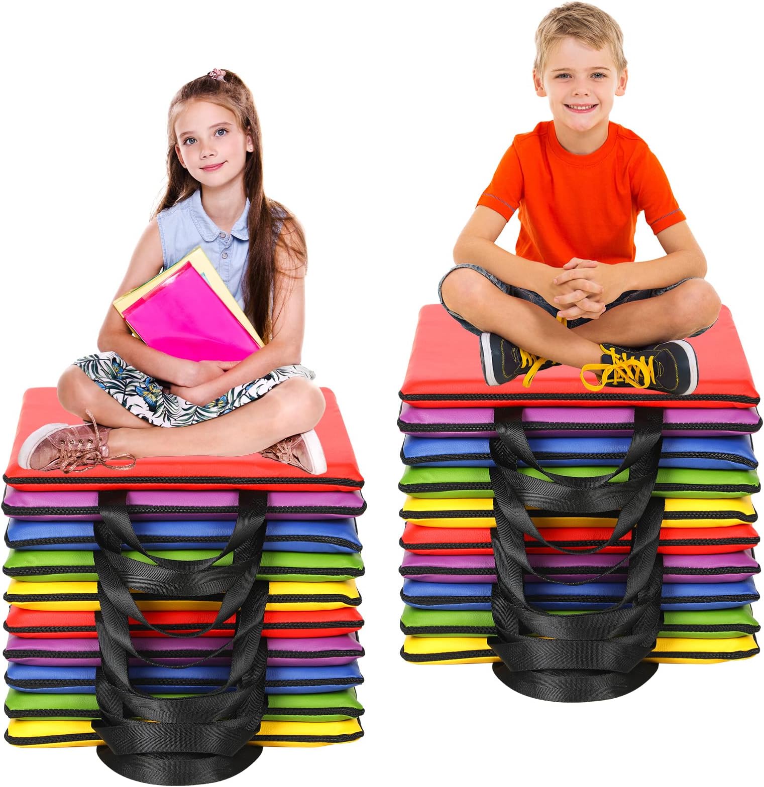 Amazon.com : 20 Pcs 12 Inch Square Classroom Floor Cushions Bulk ...