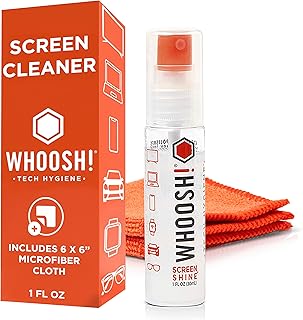 WHOOSH! Spray Nettoyant Lunettes Et Écran Go 30 ml Pour Téléphone Voiture Ordinateur Portable Avec Chiffon Microfibre Sans Traces Format Poche Rechargable Et Approuvé Voyage