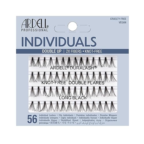 Ardell Pestañas postizas negras largas sin nudos, dobles bengalas dobles