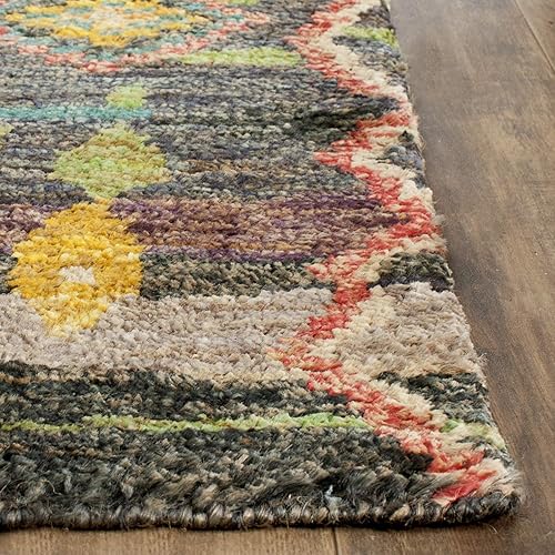 Miniatura 4 de SAFAVIEH Tangier Collection - Alfombra de área de 8 x 10 pies, color negro, yute tribal marroquí bohemio anudado a mano, ideal para zonas de alto