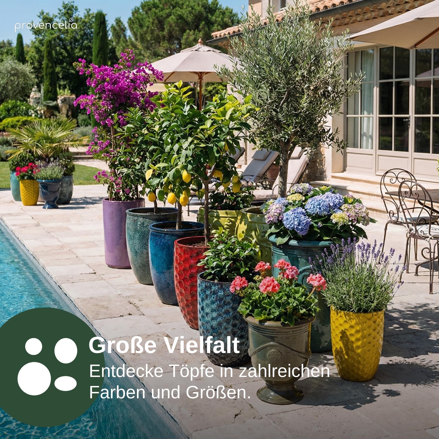 Poseidon Keramik Pflanzkübel Ø 36 x H 43 cm Wüstengelb — Pflanzgefäß groß frostbeständig handgefertigt glasierte Terrakotta Übertopf Garten Terrasse Balkon