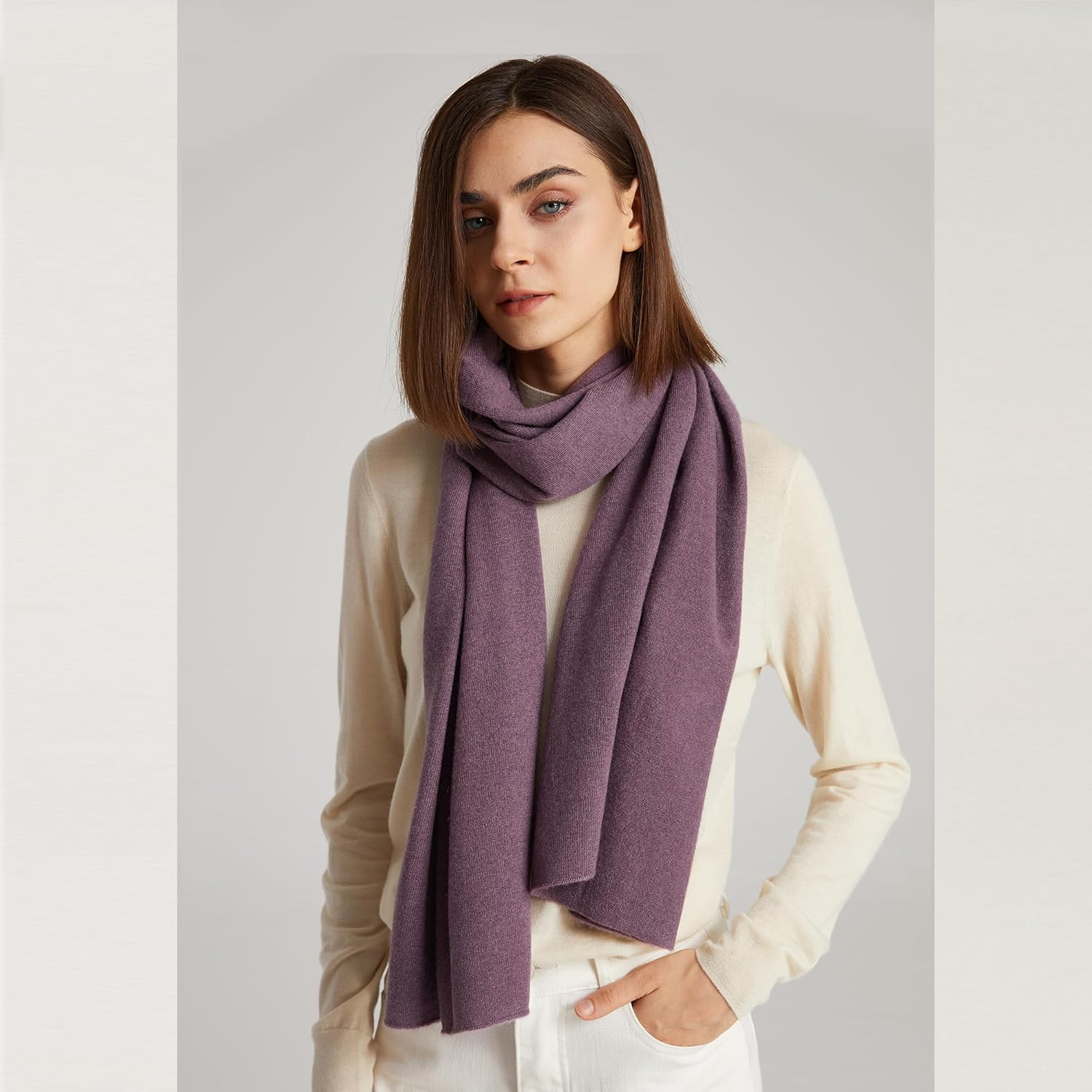 GreenMount Women's Cashmere Shawls 100% Cashmere Knit Soft Warm Winter Extra Large Scarf for Women Plant Dyeing - Image 3