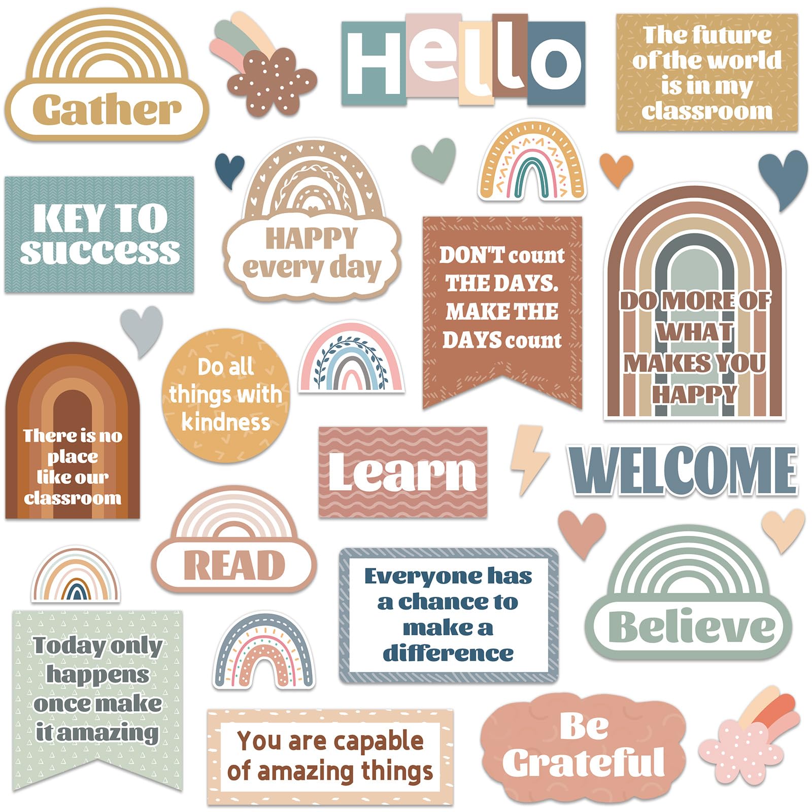 Snapklik.com : Boho Affirmation Station Bulletin Board Set Boho Welcome ...
