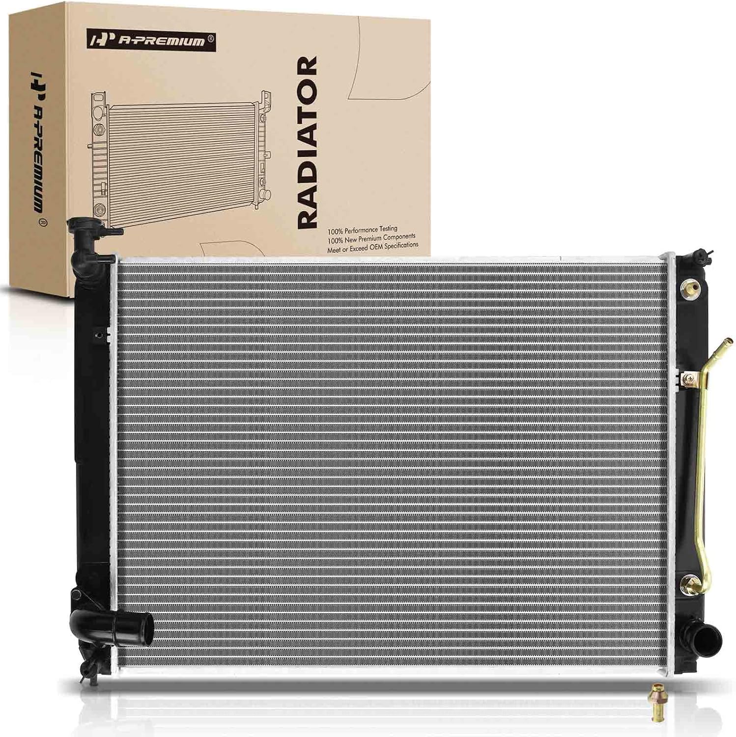 A-Premium Engine Coolant Radiator Assembly with Transmission Oil Cooler Compatible with Toyota Sienna 2007 2008 2009 2010 3.5L, Automatic Transmission