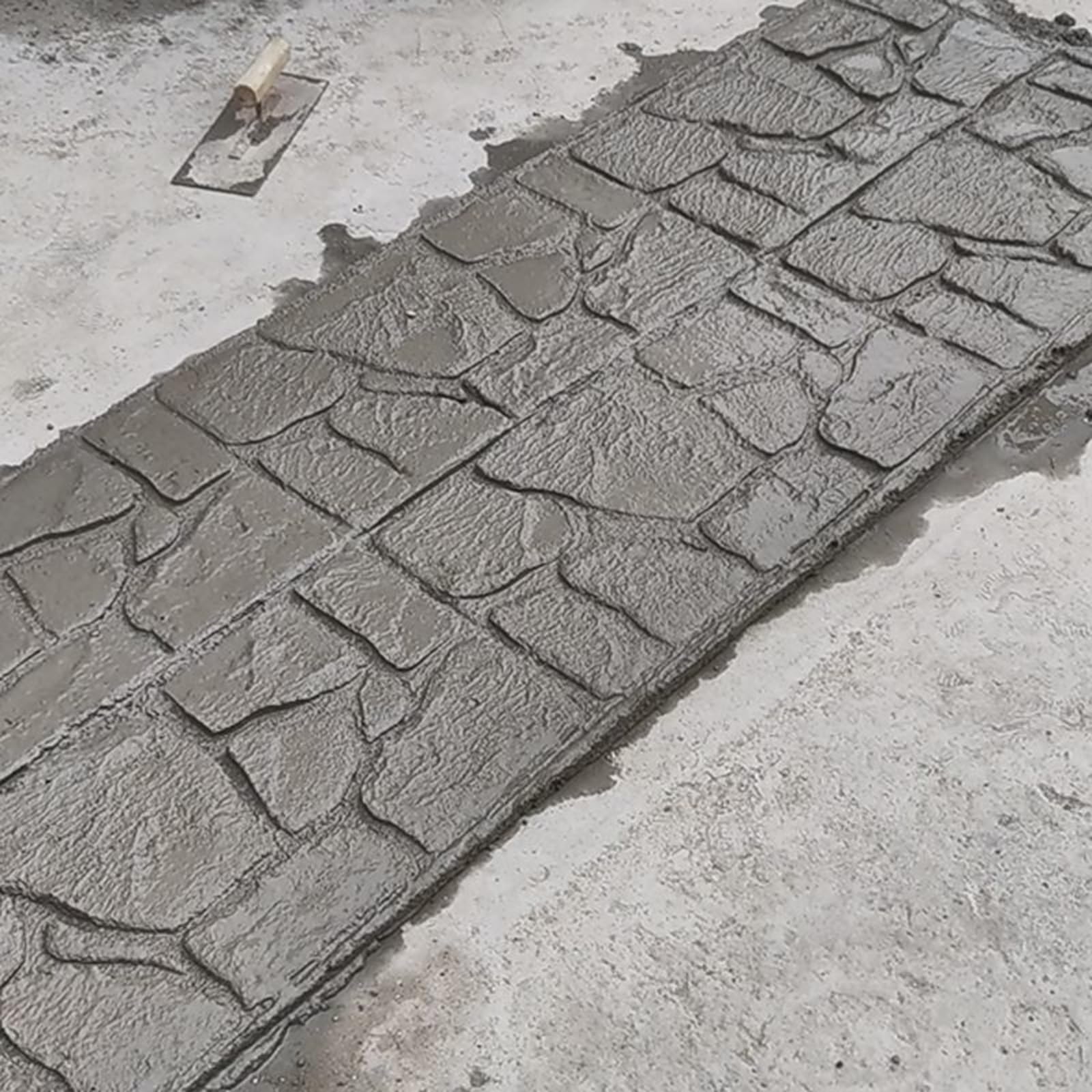 Betonstempel-matten, Dekorative Steinmuster-Schablone für Garten, Terrasse & Gehwege, Strukturierte DIY Zementmatrize zur Gestaltung von Betonböden