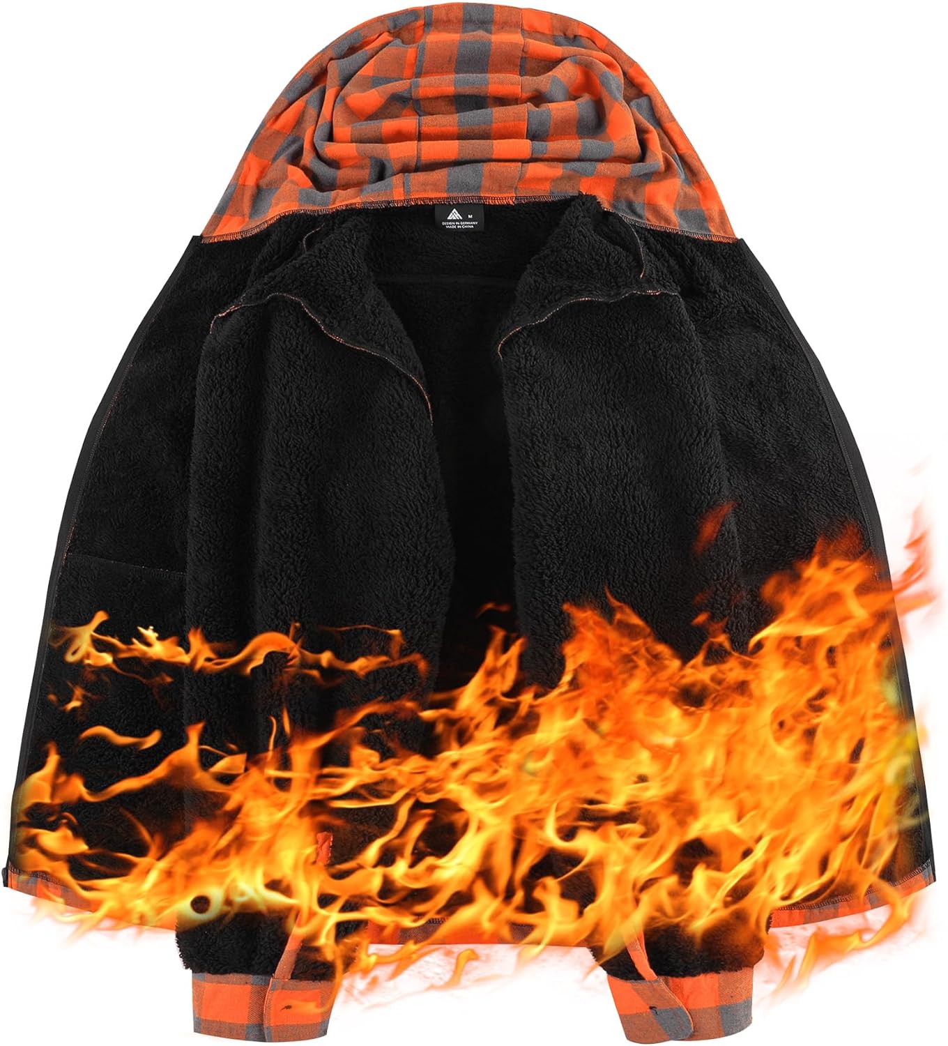 SCODI Men's Flannel Plaid Jacket Warm Sherpa Lined Fleece Hoodies for Men Zip Up Thick Jackets Winter Coat with Pocket - Image 4