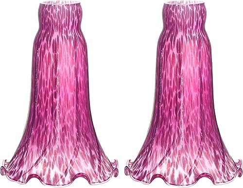 Miniatura 8 de Lily - Pantalla de cristal de tulipán naranja, 2 unidades de repuesto para lámpara de mesa, estilo Tiffany, pantalla de piso de repuesto