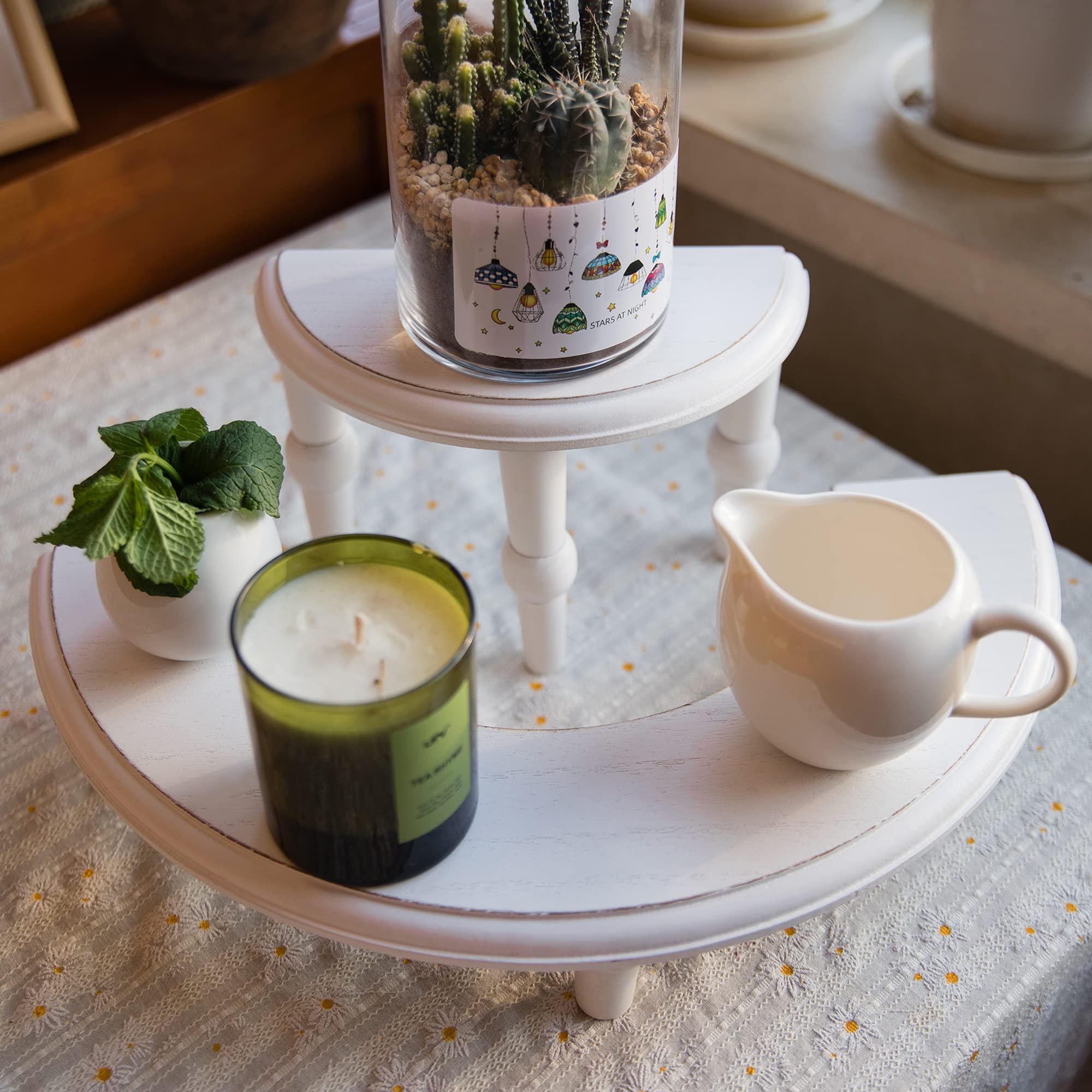 Defined Deco 2-Tier Wood Riser,Rustic Wood Display Risers for Decor ...