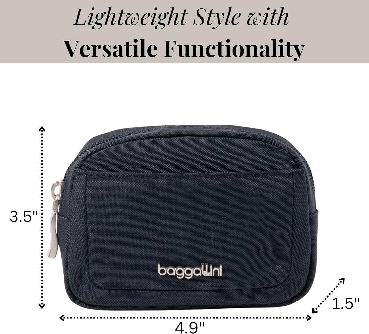 Baggallini Women's Pocket Cosmetic - Lightweight Bag - Travel Essentials Makeup Organizer Mini