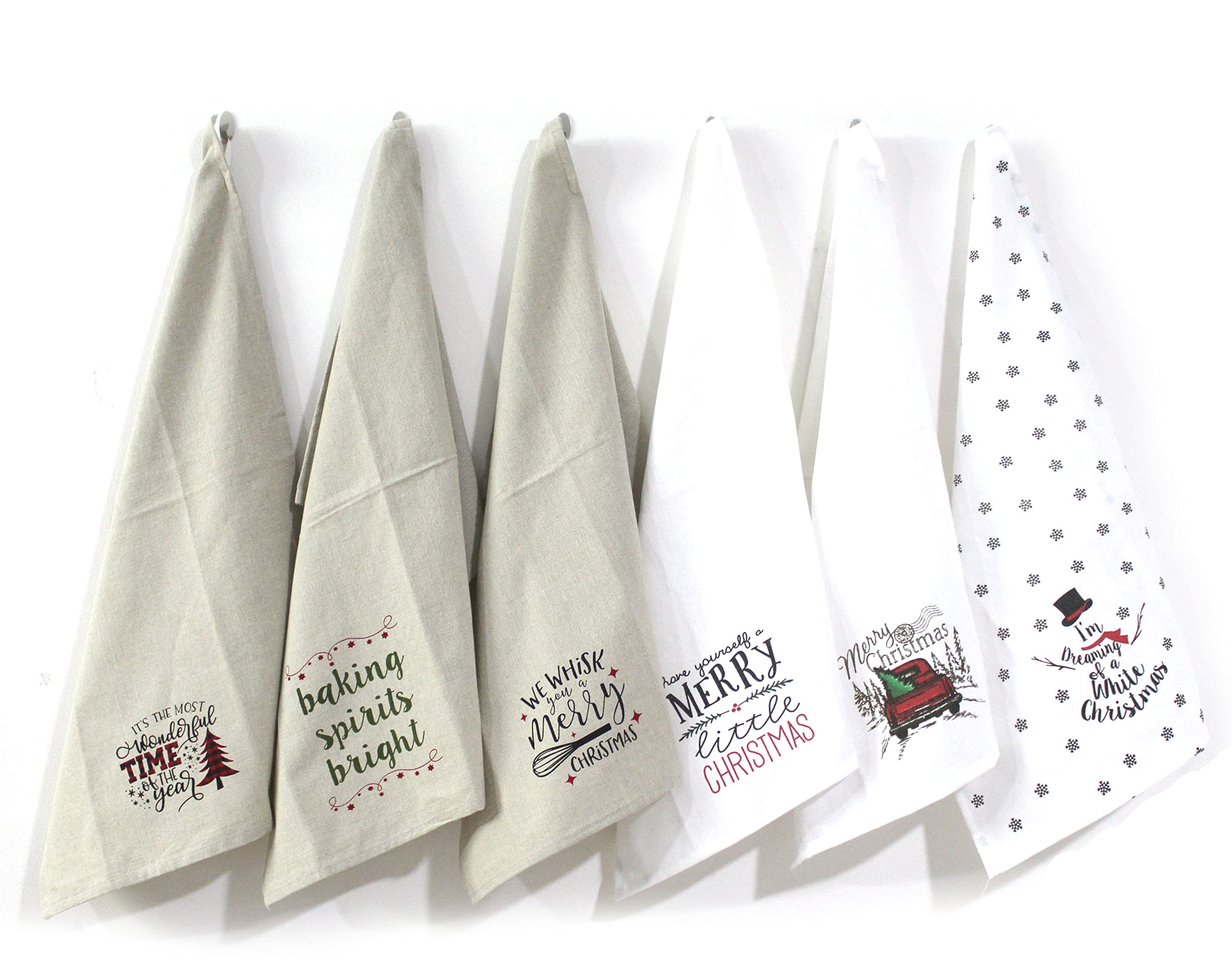 J HOME Pure Cotton- Beige and White Print Towel-Pack of 4-Multipurpose