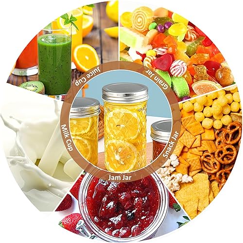 Miniatura 7 de Recipiente de almacenamiento de vidrio transparente de 12 onzas líquidas con tapa hermética, paquete de 4 recipientes decorativos para ensalada,