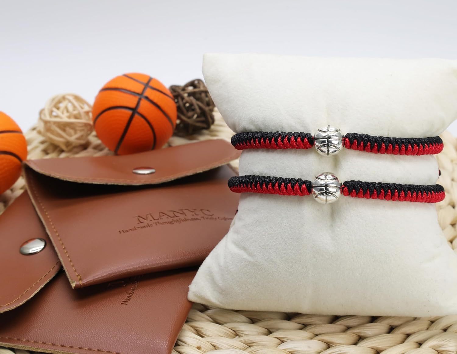 MANYC Basketball Bracelets Adjustable for Boys, Girls, and Adults Handmade Gifts for Basketball Players