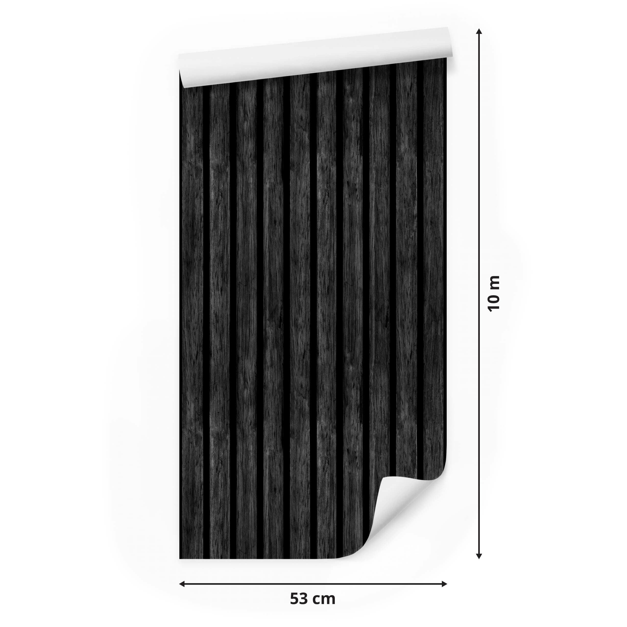 Muralo Carta da Parati in TNT 3D, Legno, Imitazione, Lamelle - 10m x 53 cm