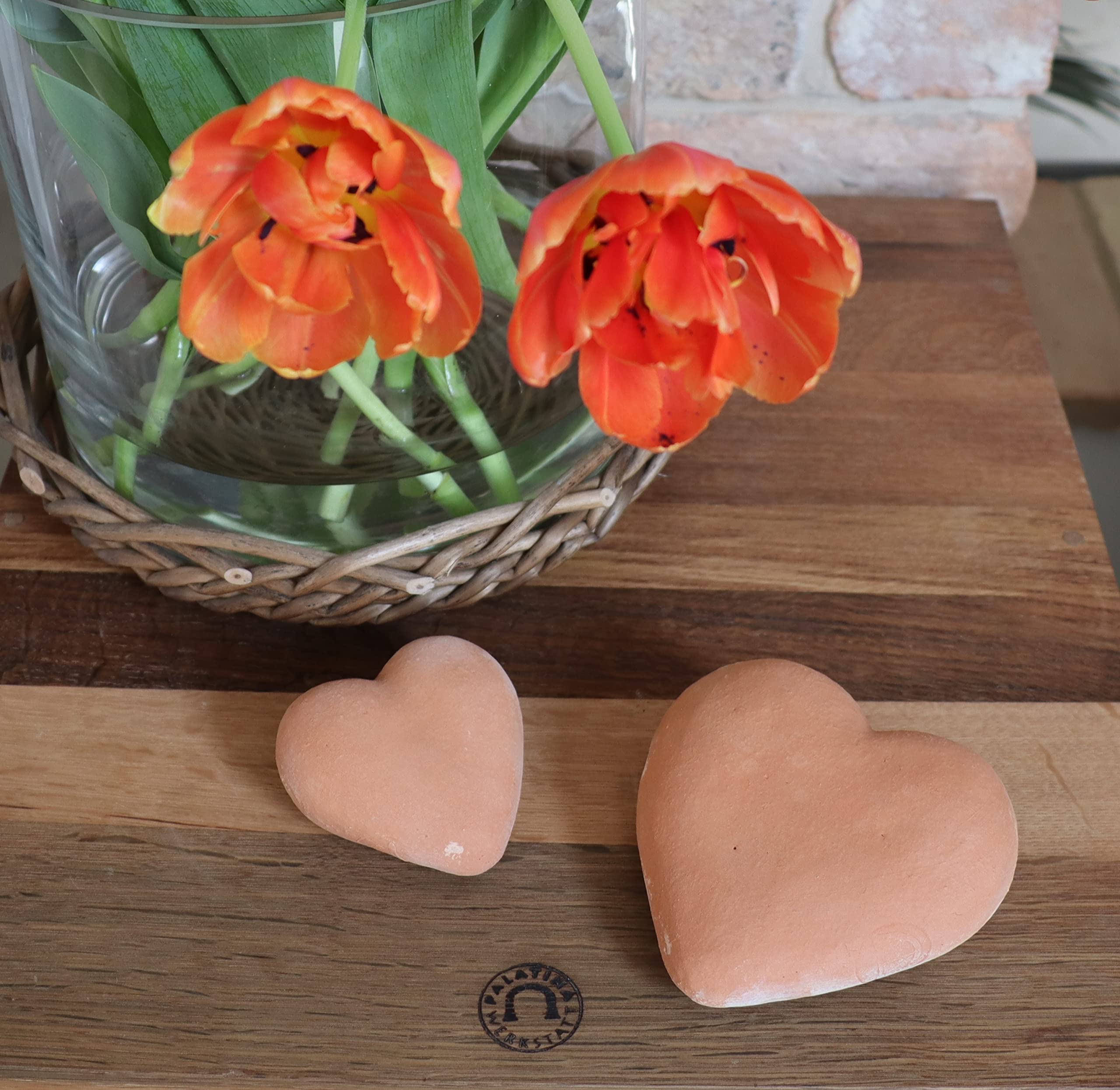 Homestreet Cuore In Terracotta Per Mamma Con Scritta Fiori 16x19 Cm - 3