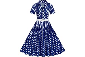 Women Polka Dot Blue and White Dress