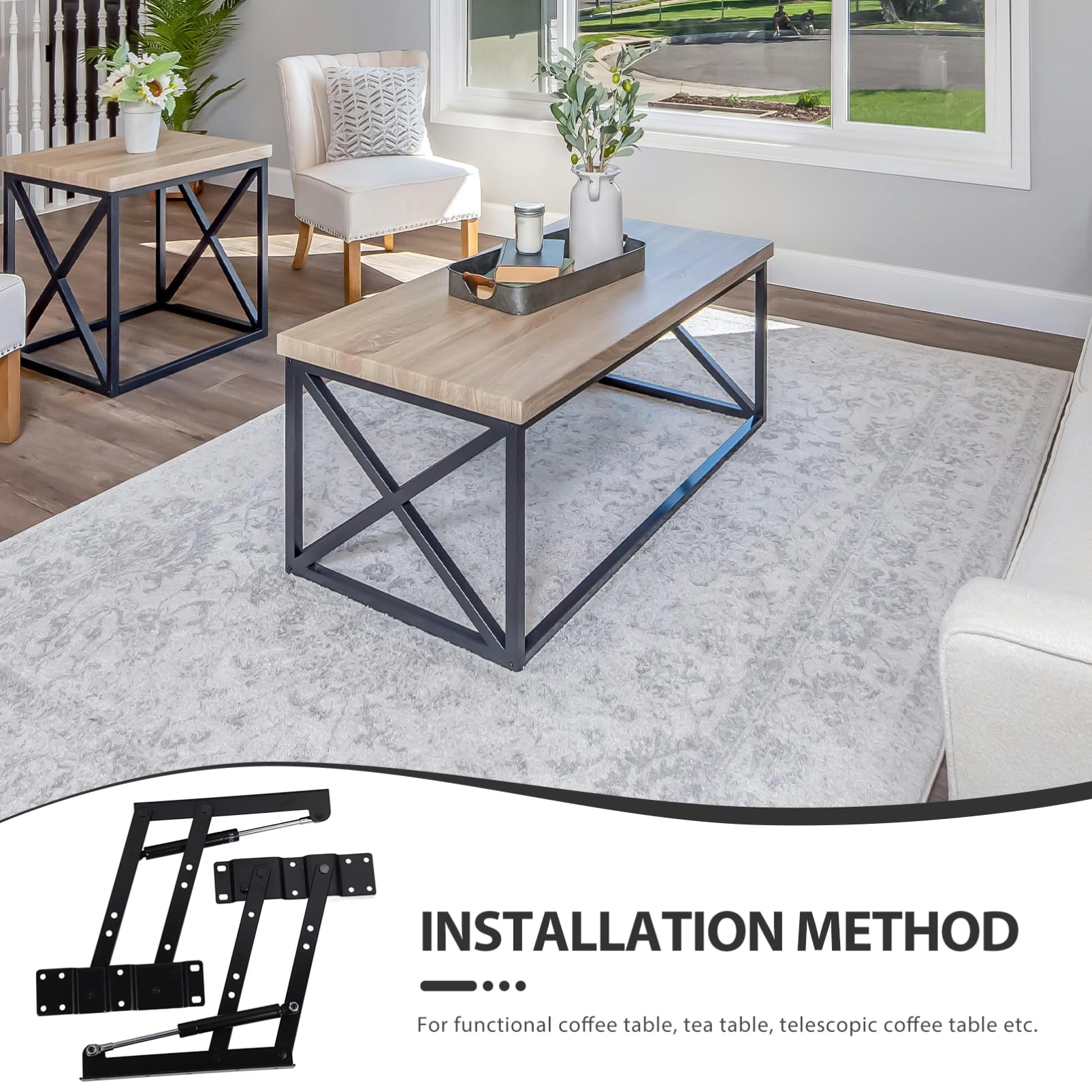 OSALADI Bastidores de Elevación y Soportes Elevadores de Mesa Plegables Estructura Resistente y Mecanismo Hidráulico para Muebles de Salón y Mesas de Café Funcionales