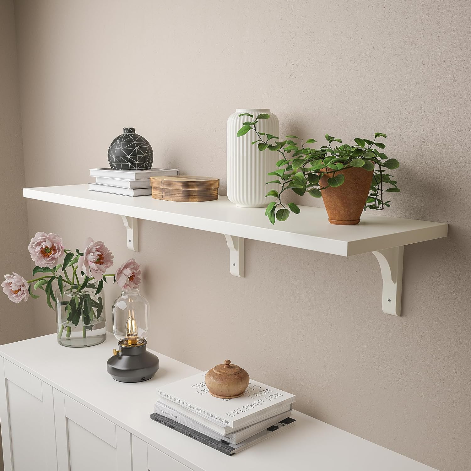 RAMSHULT/BERGSHULT Wall shelf, white, 120x30 cm