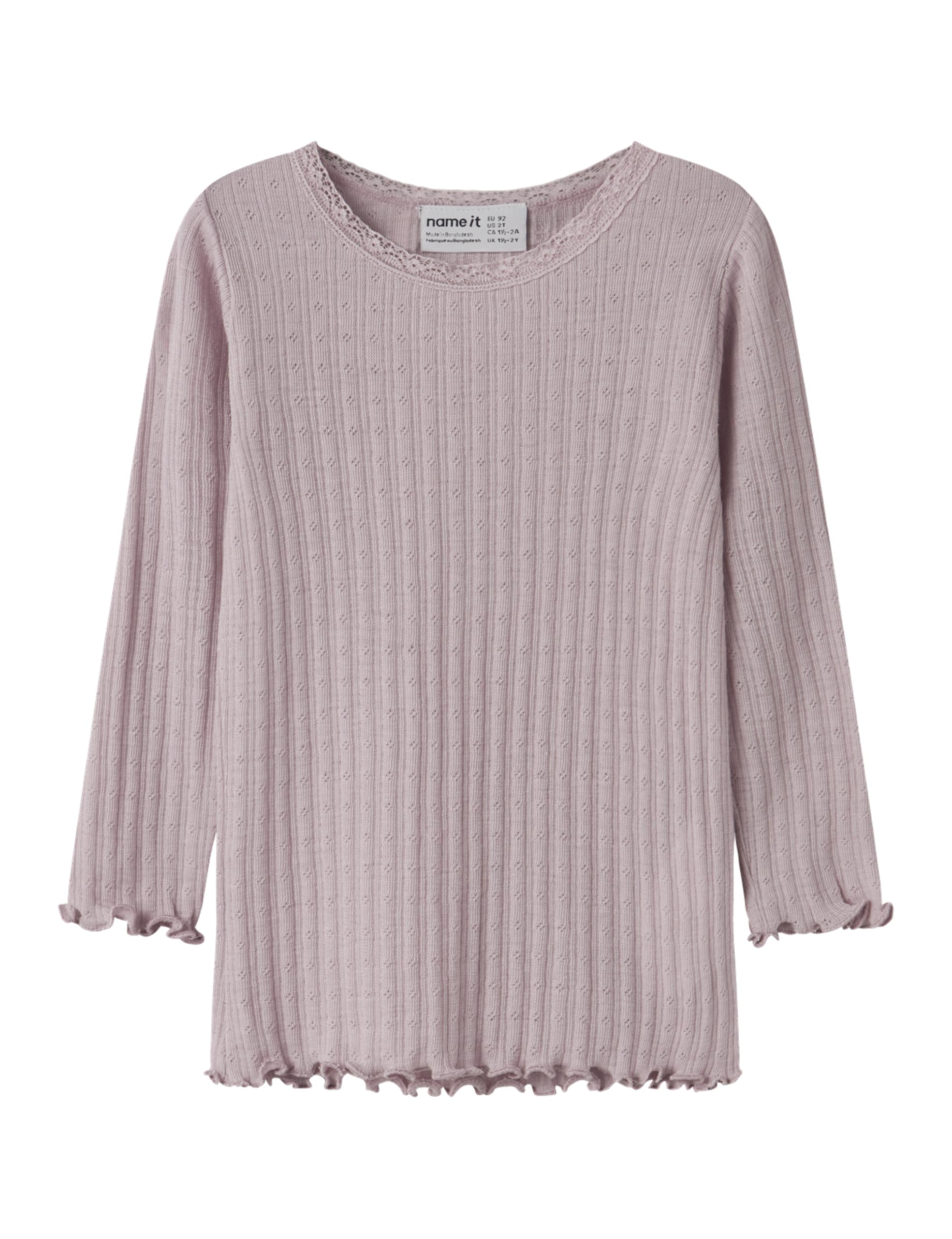 Name IT Nmfwossa Wo/Si Rib LS Top Bambine e Ragazze
