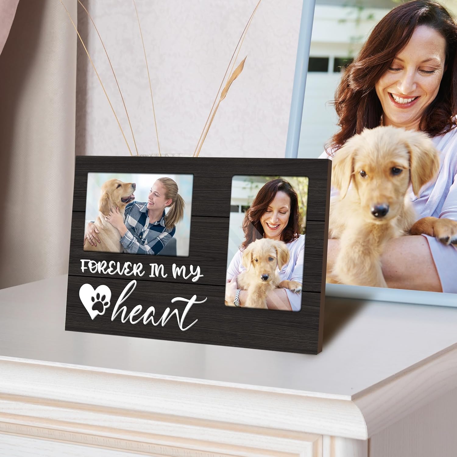 cocomong Dog Memorial Gifts for Loss of Dog, Pet Memorial Gifts Picture Frame, Sympathy Gift Pet Picture Frame Holds 2 4x6 Inches Photos for Family & Friend - Image 4